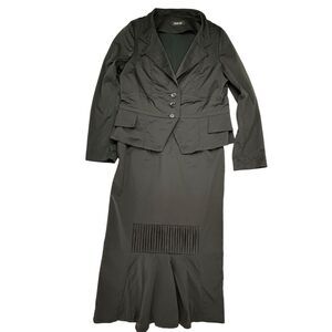 Heide Ost Skirt Jacket Set Pleated Maxi Women Medium Black Designer